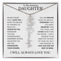 To My Daughter | Flower Name Necklace | White - Polished Stainless Steel / Standard Box / March Shoptopia Jewelry