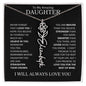 To My Daughter | Flower Name Necklace | Black - Polished Stainless Steel / Standard Box / March Shoptopia Jewelry