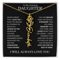 To My Daughter | Flower Name Necklace | Black - 18k Yellow Gold Finish / Standard Box / March Shoptopia Jewelry