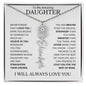 To My Daughter | Flower Name Necklace | White - Polished Stainless Steel / Standard Box / April Shoptopia Jewelry