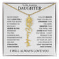 To My Daughter | Flower Name Necklace | White - 18k Yellow Gold Finish / Standard Box / April Shoptopia Jewelry