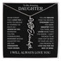 To My Daughter | Flower Name Necklace | Black - Polished Stainless Steel / Standard Box / May Shoptopia Jewelry