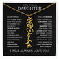 To My Daughter | Flower Name Necklace | Black - 18k Yellow Gold Finish / Standard Box / May Shoptopia Jewelry