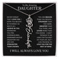 To My Daughter | Flower Name Necklace | Black - Polished Stainless Steel / Standard Box / June Shoptopia Jewelry