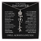 To My Daughter | Flower Name Necklace | Black - Polished Stainless Steel / Standard Box / July Shoptopia Jewelry