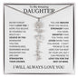 To My Daughter | Flower Name Necklace | White - Polished Stainless Steel / Standard Box / July Shoptopia Jewelry