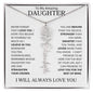 To My Daughter | Flower Name Necklace | White - Polished Stainless Steel / Standard Box / August Shoptopia Jewelry