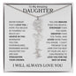 To My Daughter | Flower Name Necklace | White - Polished Stainless Steel / Standard Box / September Shoptopia Jewelry