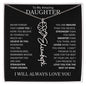 To My Daughter | Flower Name Necklace | Black - Polished Stainless Steel / Standard Box / September Shoptopia Jewelry