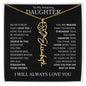 To My Daughter | Flower Name Necklace | Black - 18k Yellow Gold Finish / Standard Box / September Shoptopia Jewelry