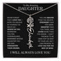 To My Daughter | Flower Name Necklace | Black - Polished Stainless Steel / Standard Box / October Shoptopia Jewelry