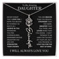 To My Daughter | Flower Name Necklace | Black - Polished Stainless Steel / Standard Box / November Shoptopia Jewelry