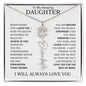 To My Daughter | Flower Name Necklace | White - Polished Stainless Steel / Standard Box / November Shoptopia Jewelry