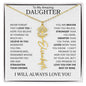 To My Daughter | Flower Name Necklace | White - 18k Yellow Gold Finish / Standard Box / November Shoptopia Jewelry