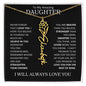 To My Daughter | Flower Name Necklace | Black - 18k Yellow Gold Finish / Standard Box / December Shoptopia Jewelry