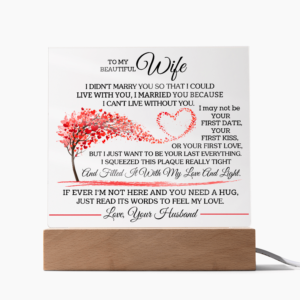 Wife "Can't Live Without You" | Acrylic Plaque