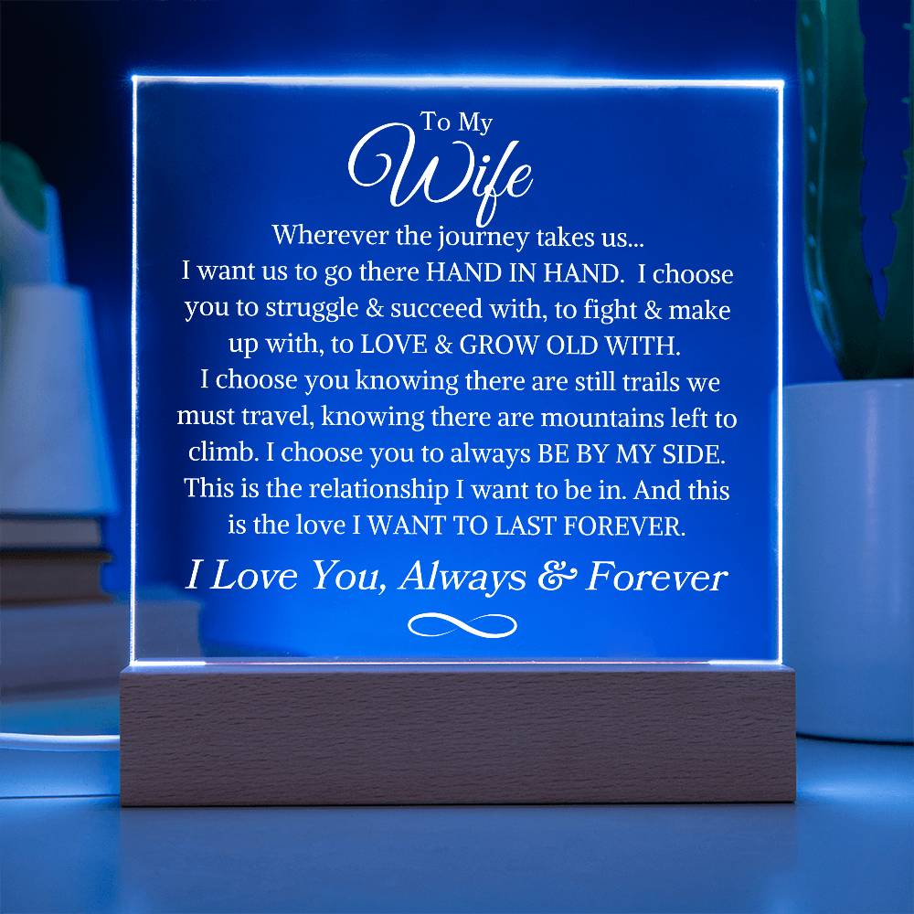 Wife "I Choose You" | Acrylic LED Plaque