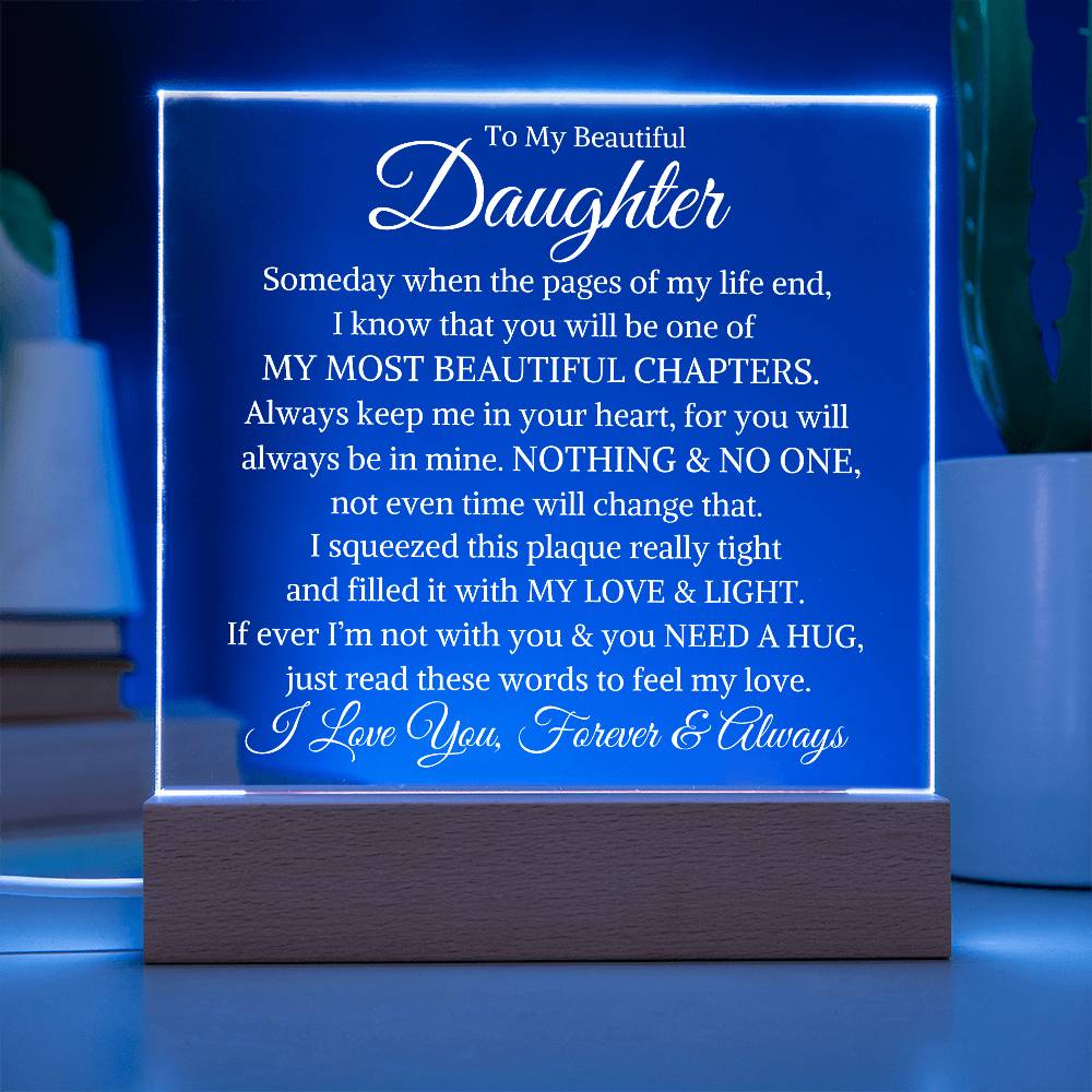 Daughter "Most Beautiful Chapters" | Acrylic LED Light Plaque