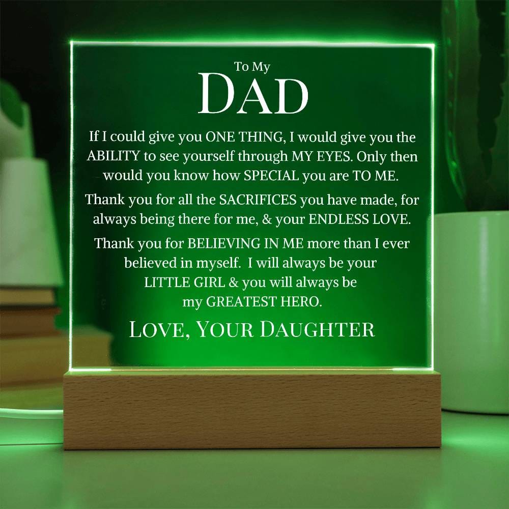 Dad Love Daughter "My Greatest Hero" | Acrylic LED Night Light