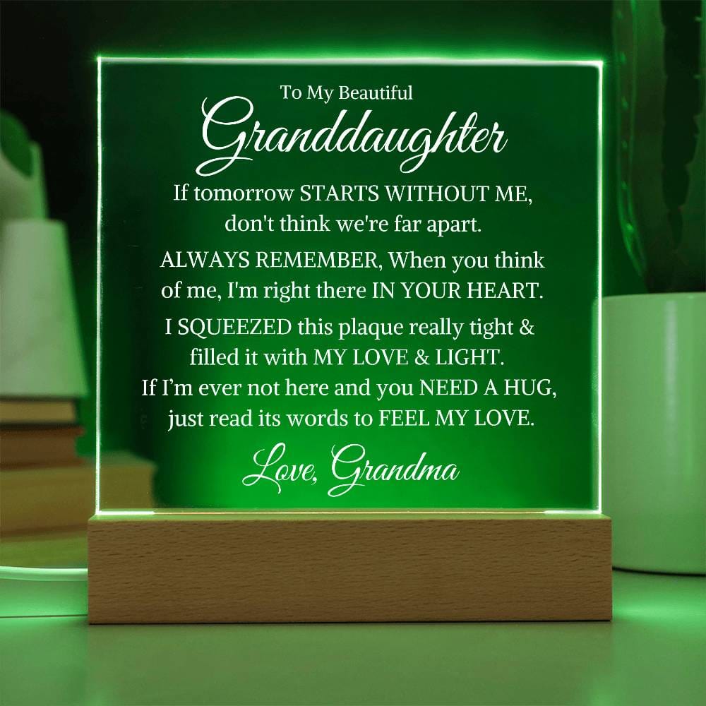 Granddaughter Love Grandma "If Tomorrow Starts Without Me" | Acrylic Night Light