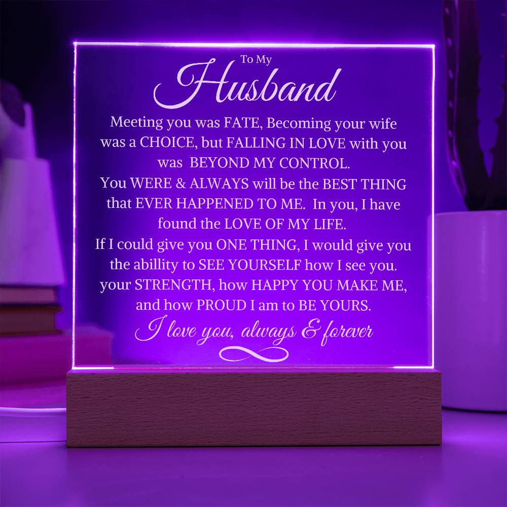 Husband "Beyond My Control" | Acrylic LED Night Light