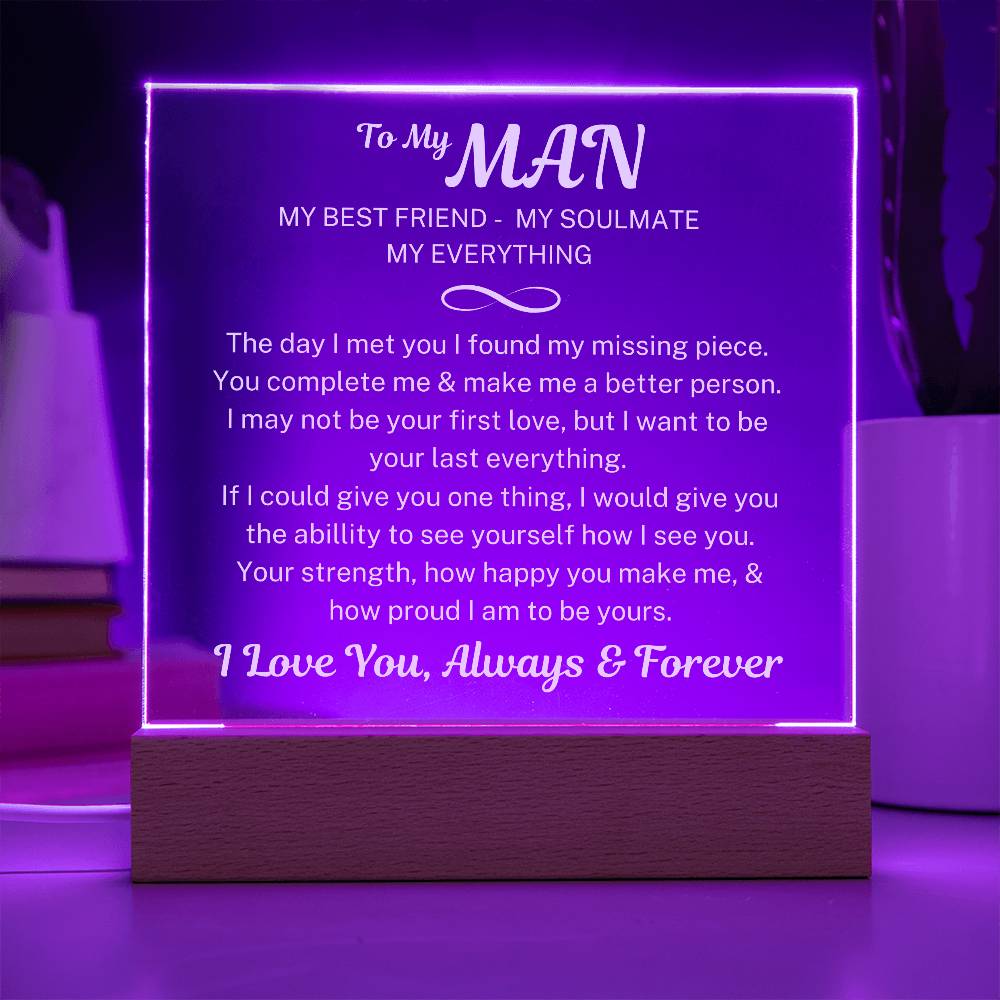 My Man "The Day I Met You" | Acrylic LED Night Light