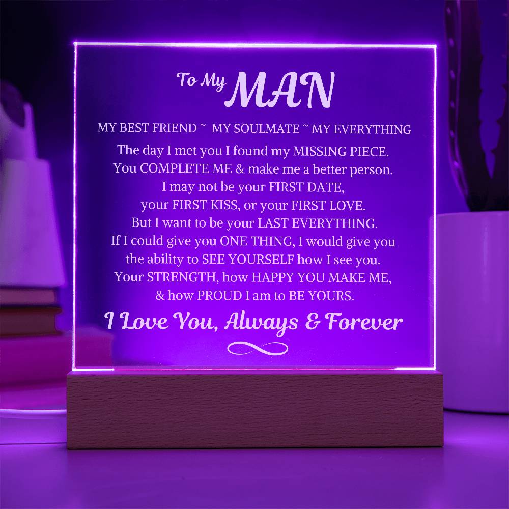 My Man "The Day I Met You" * | Acrylic LED Night Light