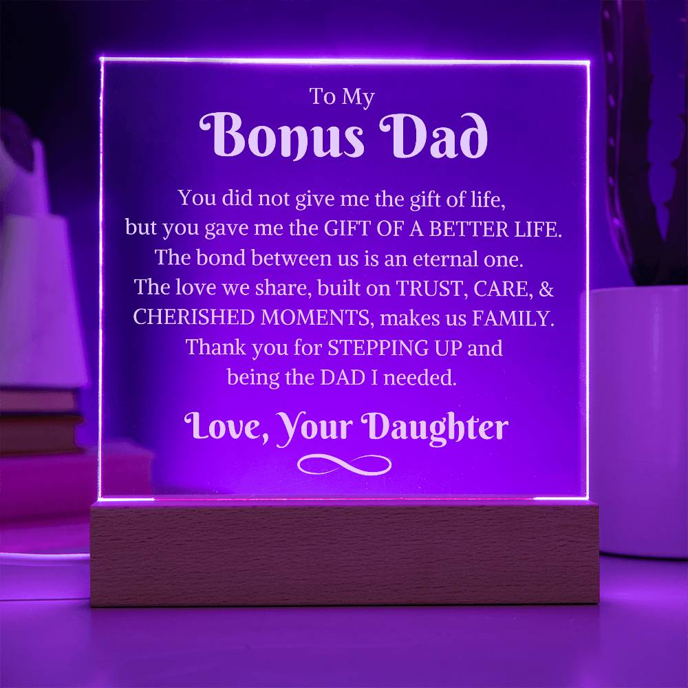 Bonus Dad Love Daughter | Acrylic LED Night Light