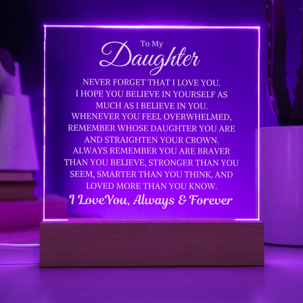 Daughter "Straighten Your Crown" | Acrylic LED Night Light