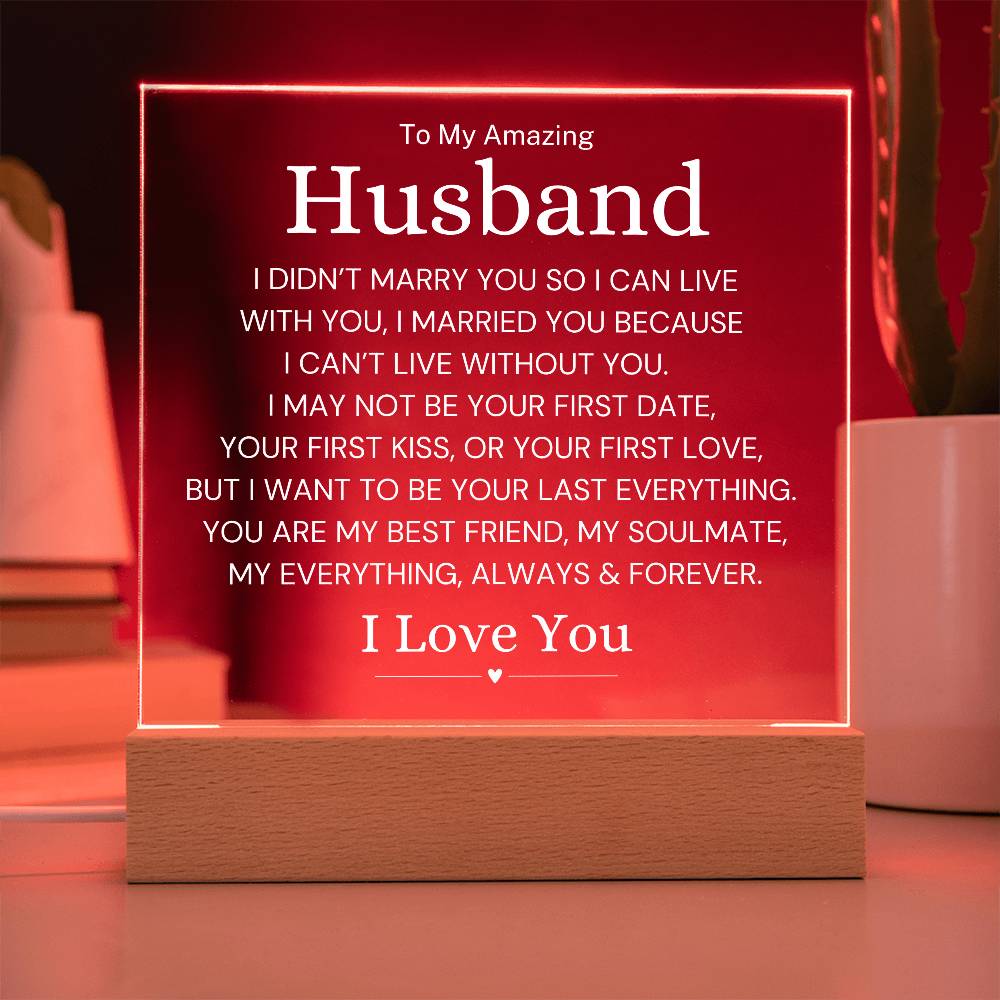 Husband "Can't Live Without You" | Acrylic LED Night Light