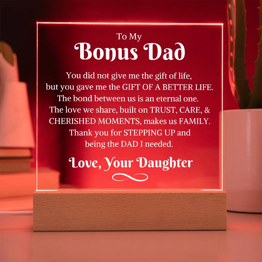 Bonus Dad Love Daughter | Acrylic LED Night Light
