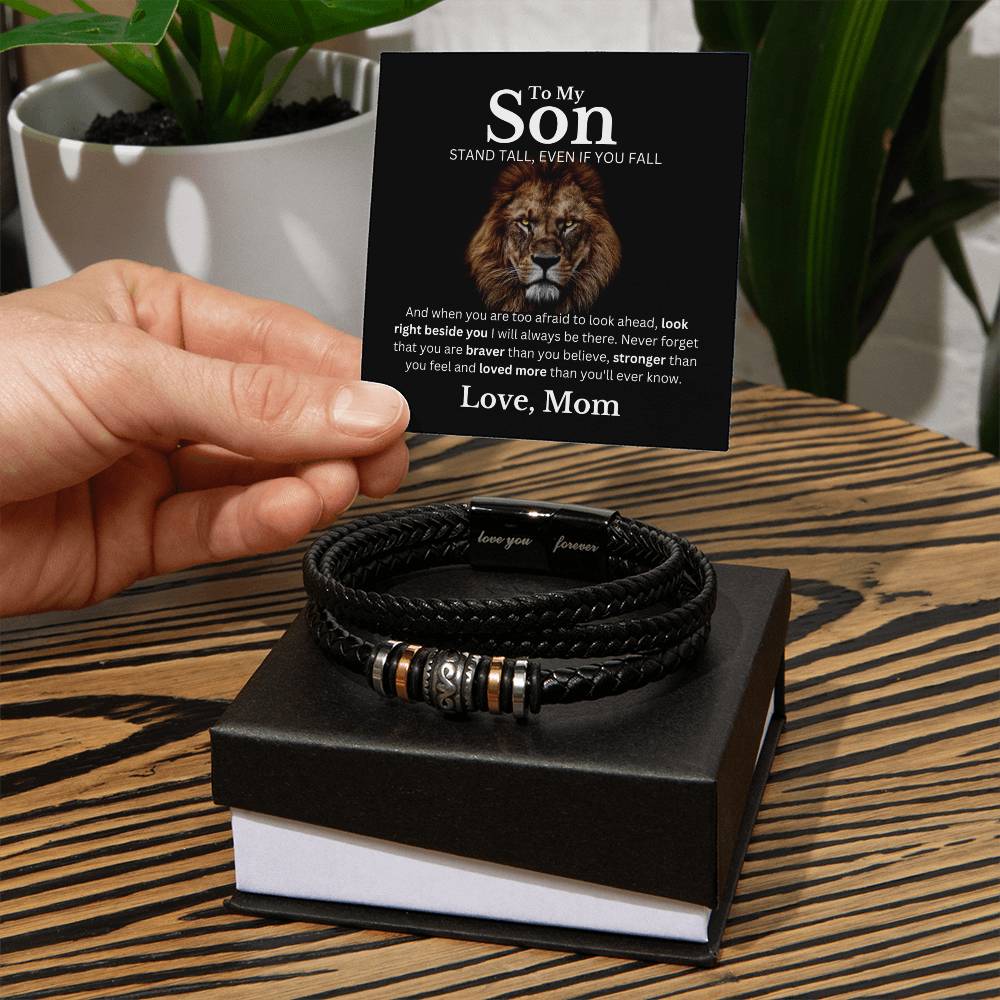 Son Love Mom "Loved More" | Men's "Love You Forever" Bracelet - Shoptopia Jewelry