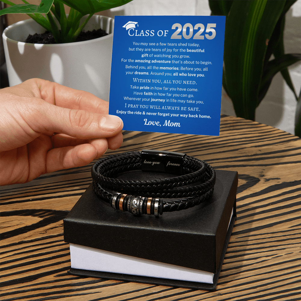 Minnetonka Class of 2025, Love Mom | Men's "Love You Forever" Bracelet