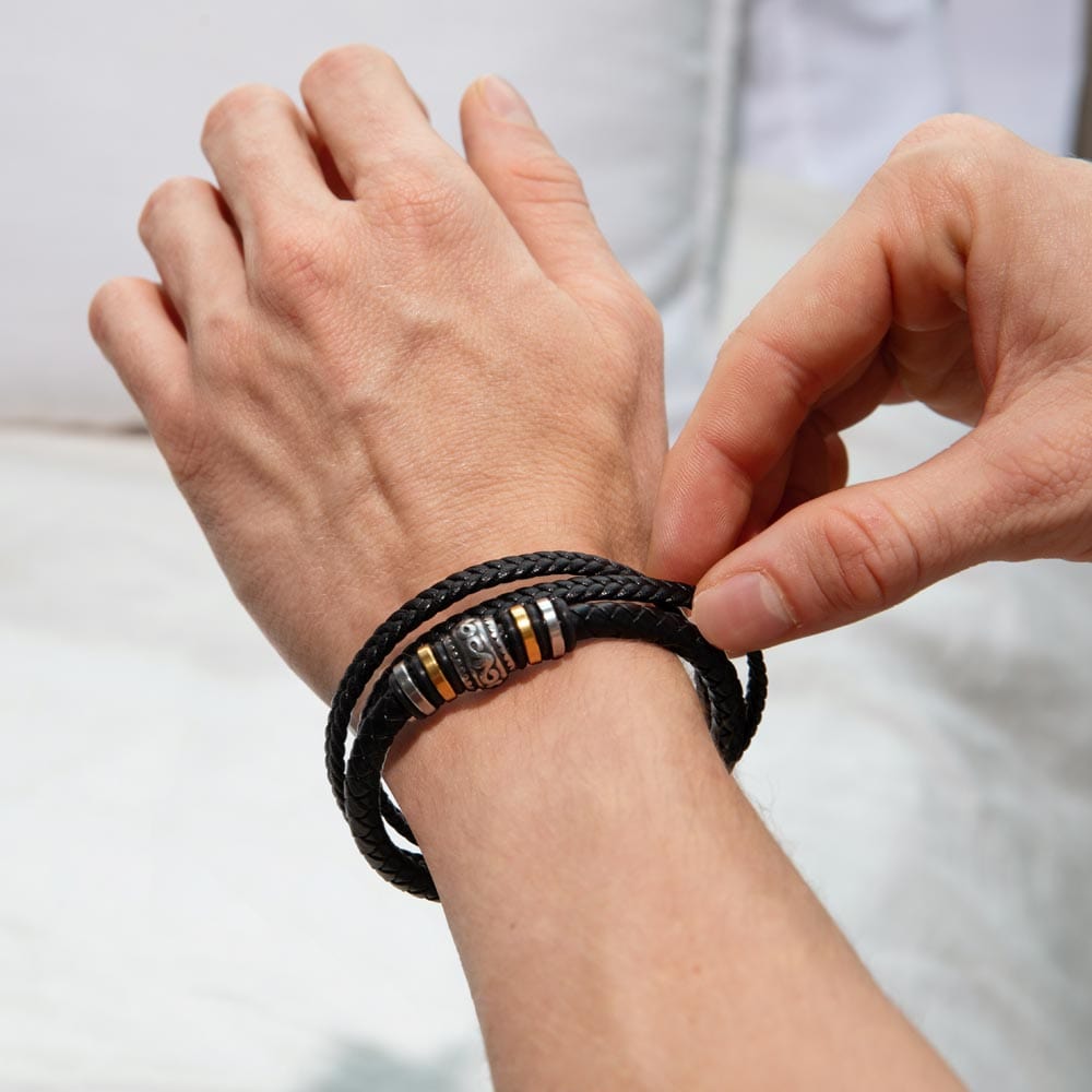 Gift for Son From Dad "Make Me Proud" | Men's "Love You Forever" Bracelet