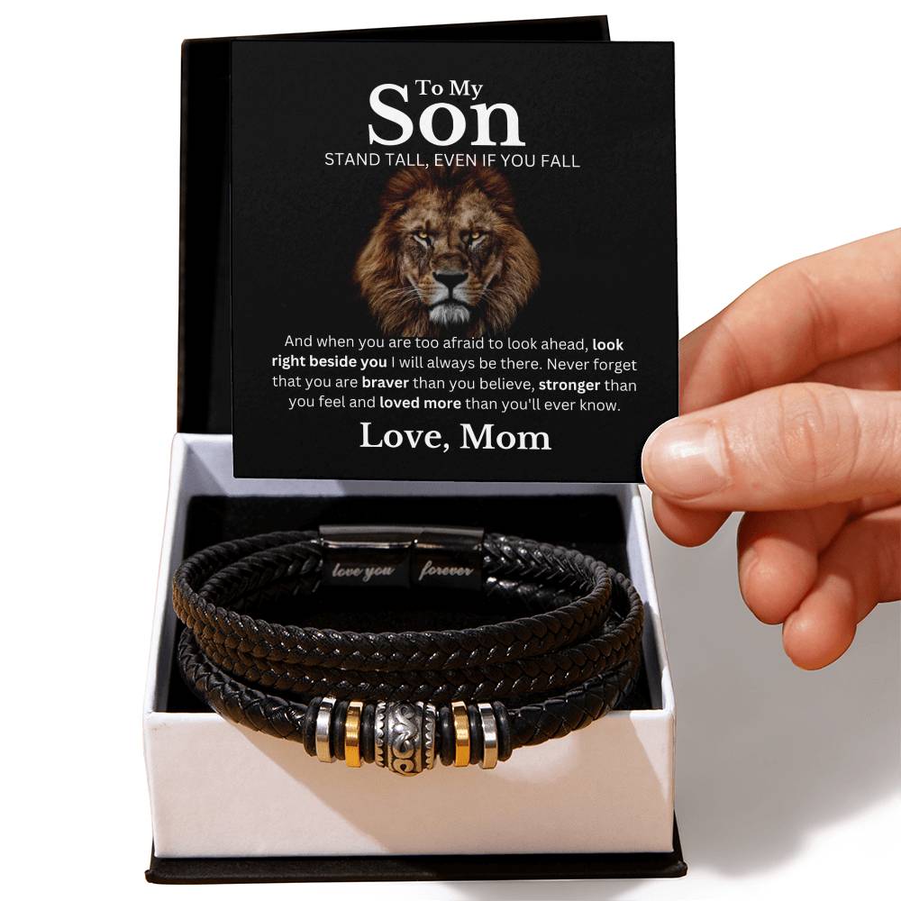 Son Love Mom "Loved More" | Men's "Love You Forever" Bracelet - Two Tone Box Shoptopia Jewelry