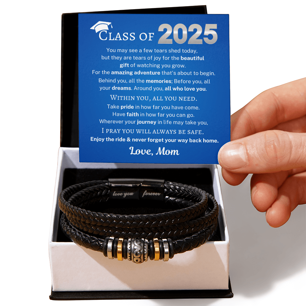 Minnetonka Class of 2025, Love Mom | Men's "Love You Forever" Bracelet