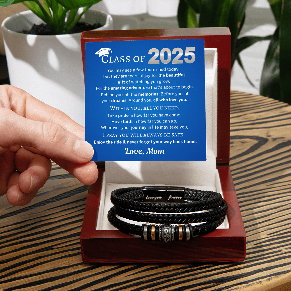 Minnetonka Class of 2025, Love Mom | Men's "Love You Forever" Bracelet