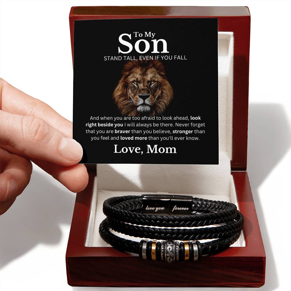 Son Love Mom "Loved More" | Men's "Love You Forever" Bracelet - Luxury Box w/LED Shoptopia Jewelry