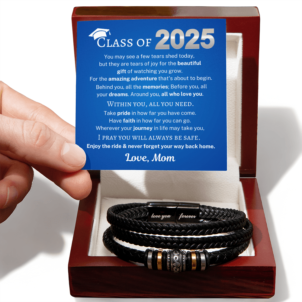 Minnetonka Class of 2025, Love Mom | Men's "Love You Forever" Bracelet