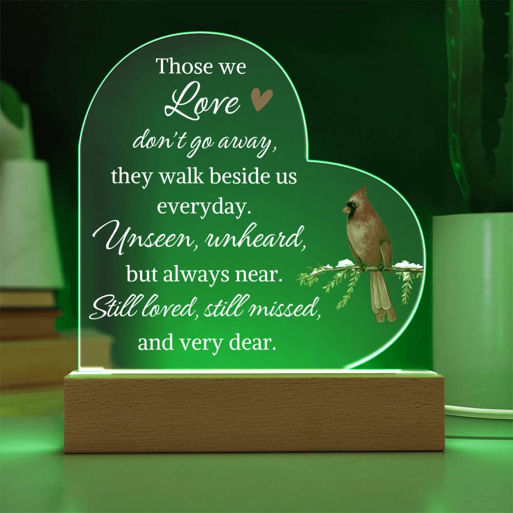 Memorial "Still Loved, Still Missed" | Heart LED Acrylic Night Light - Shoptopia Jewelry