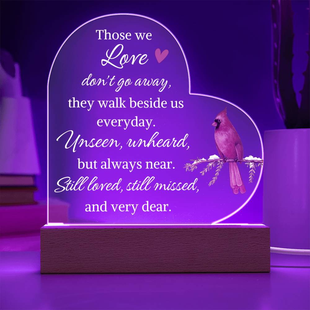 Memorial "Still Loved, Still Missed" | Heart LED Acrylic Night Light - Shoptopia Jewelry