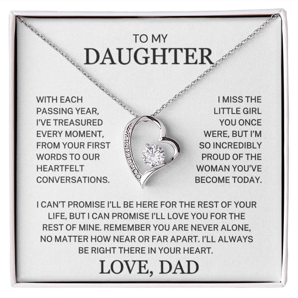 Daughter Love Dad "Treasured Every Moment" | Forever Love Necklace