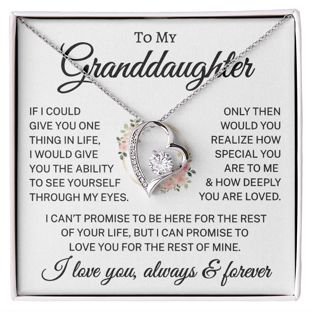 Gift for Granddaughter "How Deeply You Are Loved" | Flower Wreath S/L | Forever Love Necklace