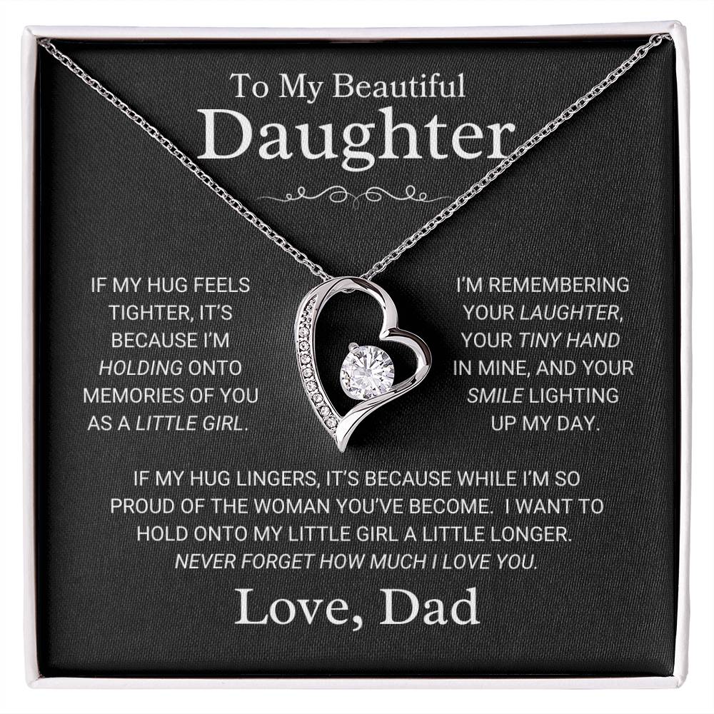 Daughter Love Dad "If My Hug" | Forever Love Necklace