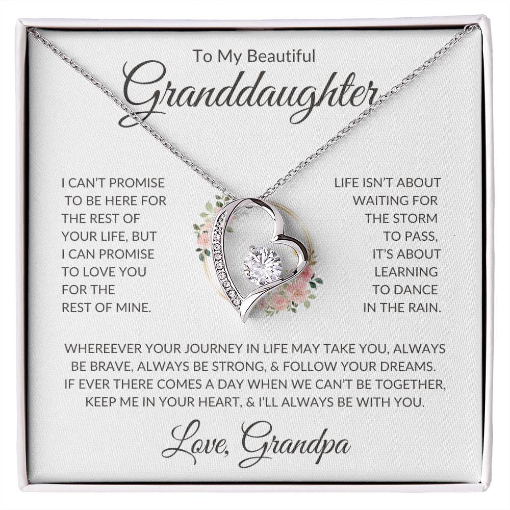 Granddaughter Love Grandpa "Keep Me In Your Heart" | Forever Love Necklace
