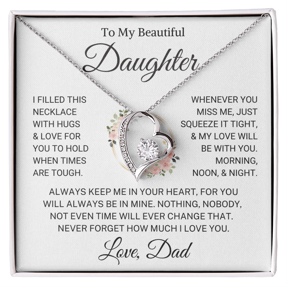 Daughter Love Dad "Hugs & Love" | Forever Love Necklace
