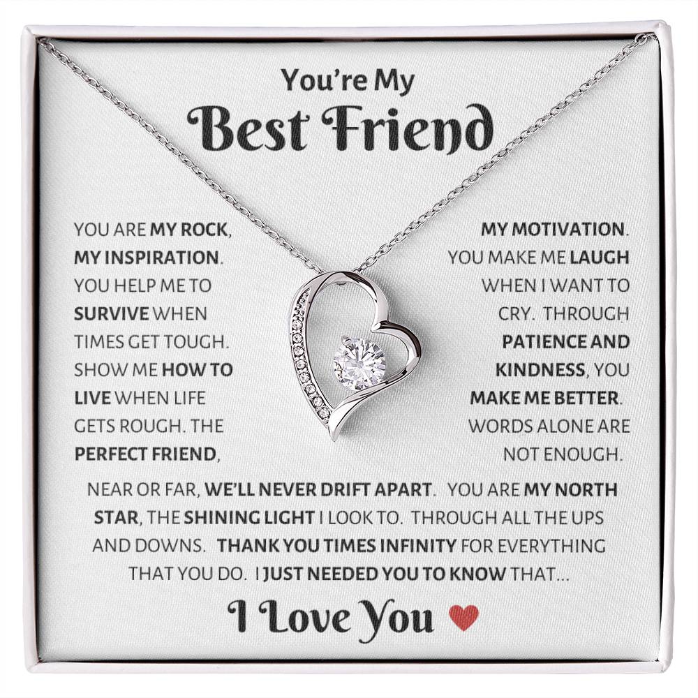 You're My Best Friend | Forever Love Necklace - 14k White Gold Finish / Standard Box Shoptopia Jewelry