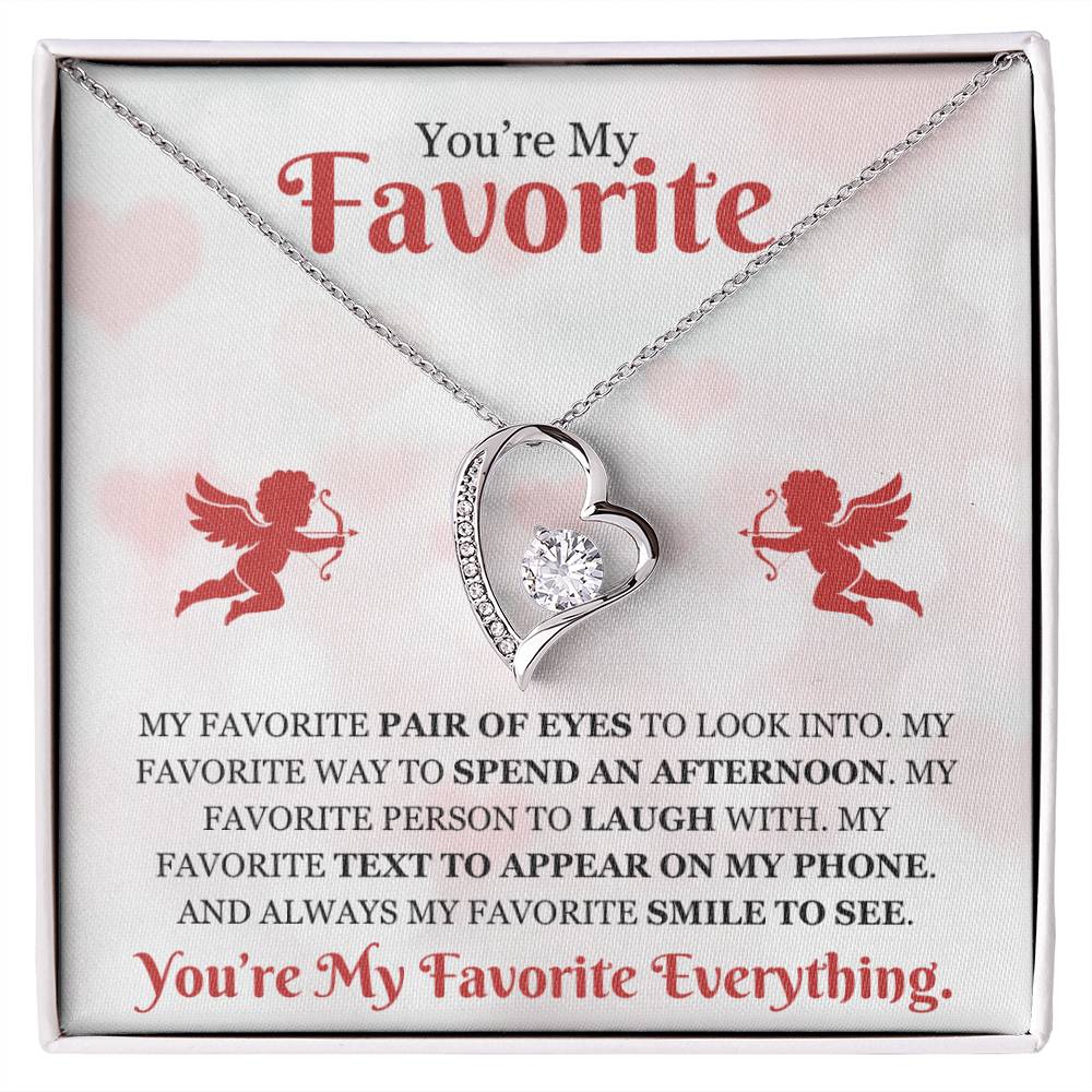Favorite 'My Favorite Everything" | Forever Love Necklace - 14k White Gold Finish / Standard Box Shoptopia Jewelry