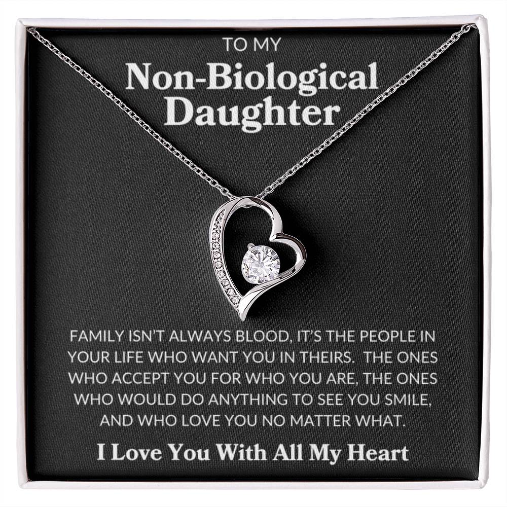 To My Non Biological Daughter | Forever Love Necklace - 14k White Gold Finish / Standard Box Shoptopia Jewelry