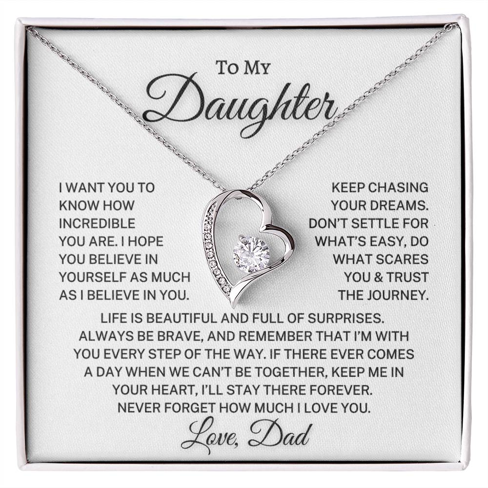 Daughter Love Dad "Keep Me In Your Heart" | Forever Love Necklace